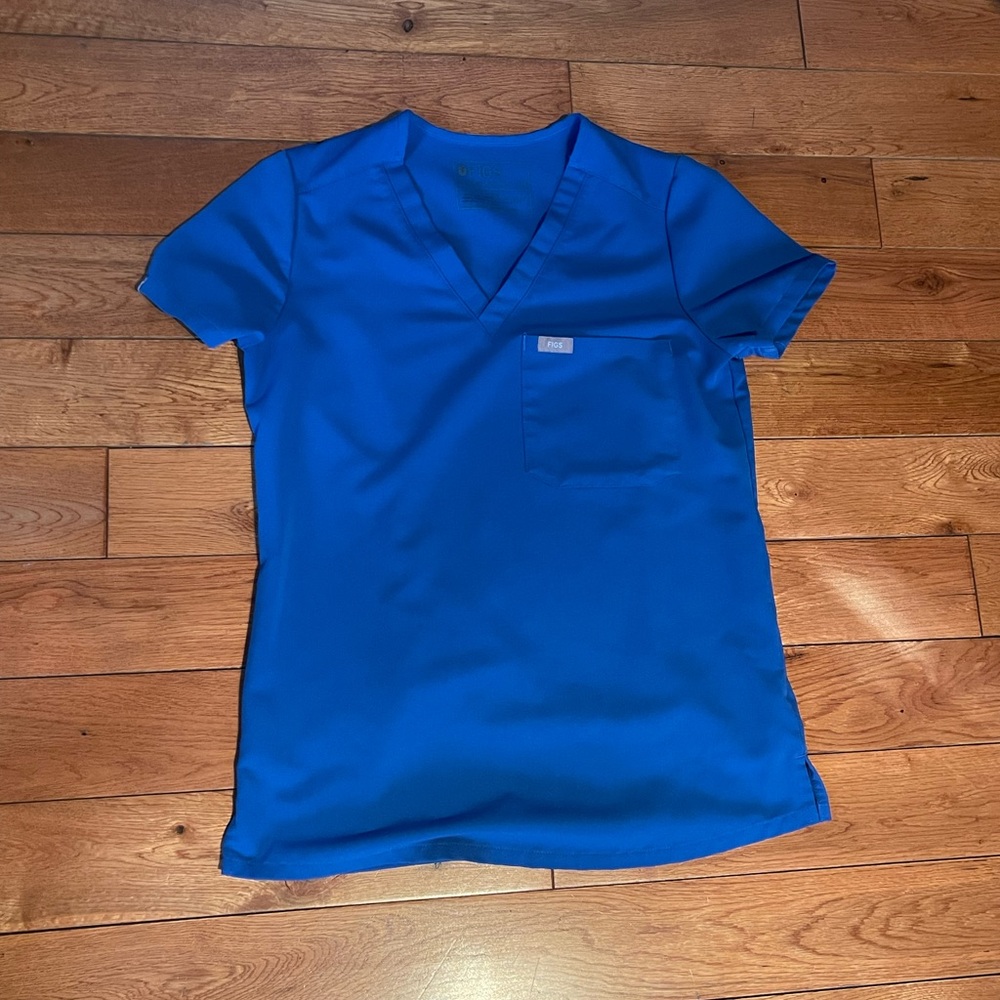 Figs Technical Collection Blue Scrub Top